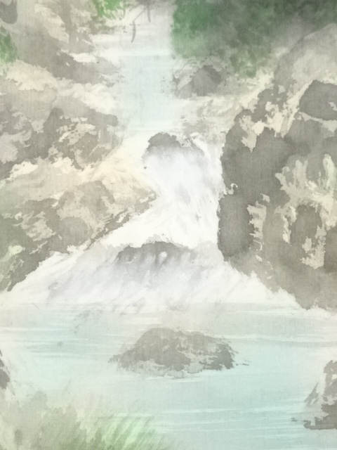 掛け軸 秀月 藻刈山水図 絹本 希少 軸装 茶道具 掛軸 美品 です。 道具 ] - 道具 梅月筆 彩色山水 肉筆絹本掛軸 | ネットショップ圭